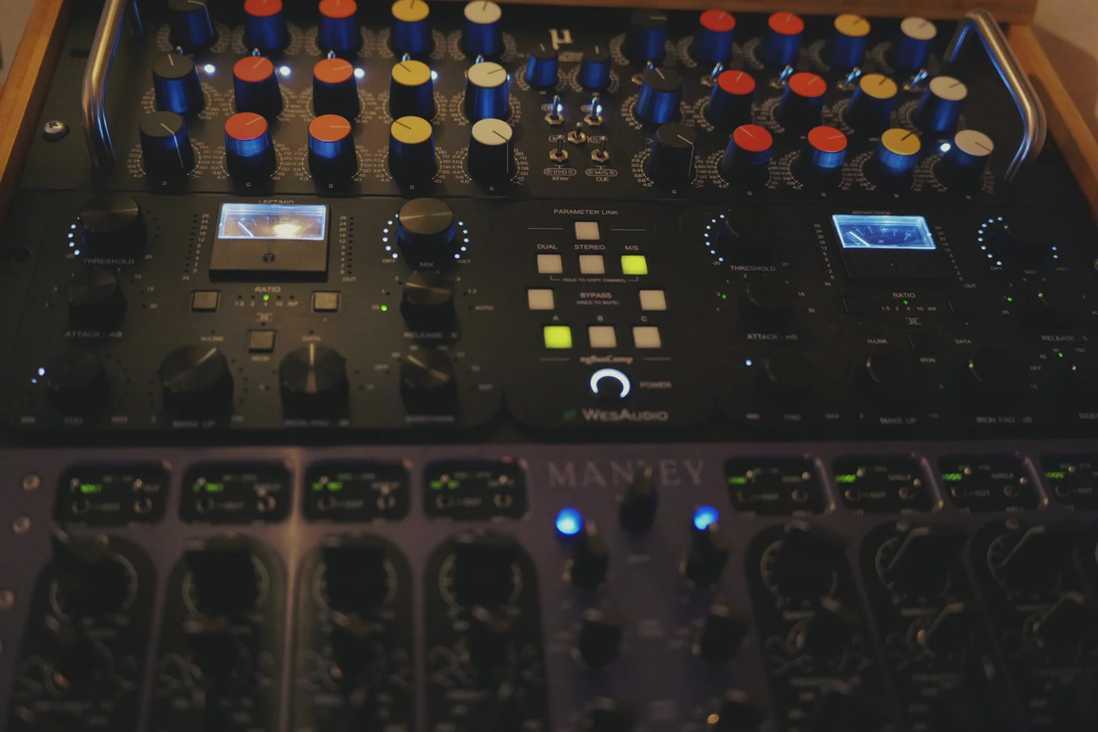 Studio outboard processors and illuminated meters